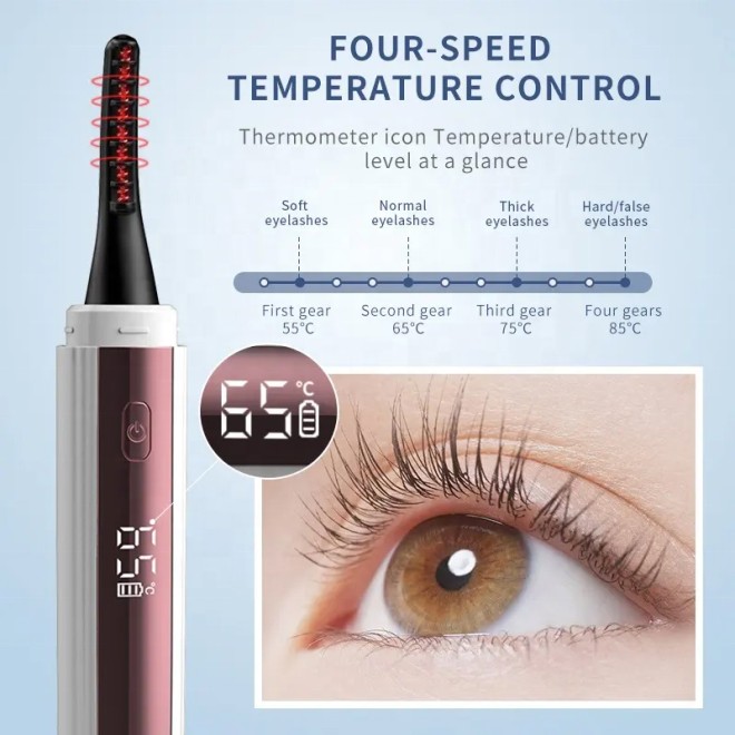 Rechargeable Electric Heated Beauty Eyelash Curler Natural Long-Lasting