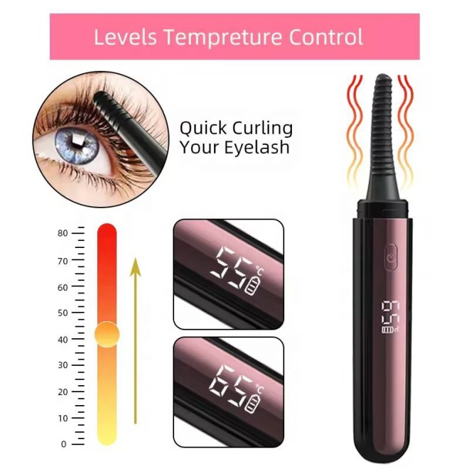 Rechargeable Electric Heated Beauty Eyelash Curler Natural Long-Lasting