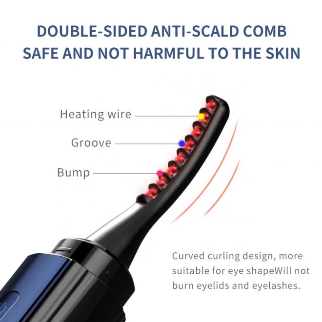 Rechargeable Electric Heated Beauty Eyelash Curler Natural Long-Lasting