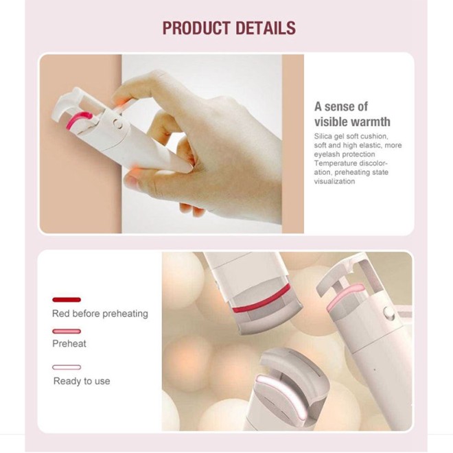Waterproof Heated Automatic Eyelash Curler 60℃ Constant Temperature Rechargeable