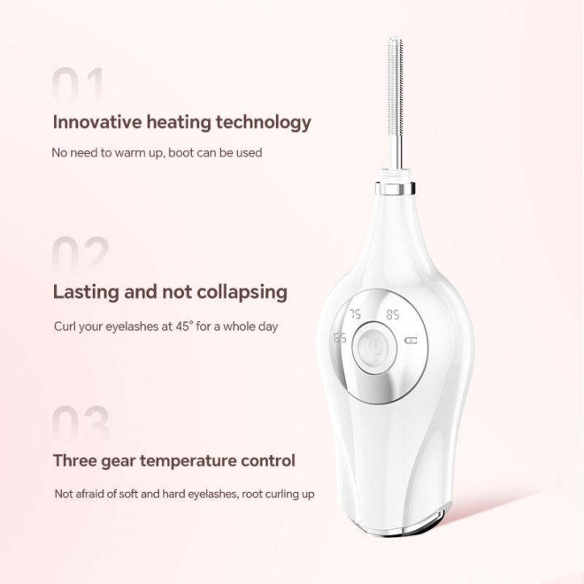 Automatic Plastic Heated Eyelash Curler Device Electric Battery Powered Professional Makeup Tool
