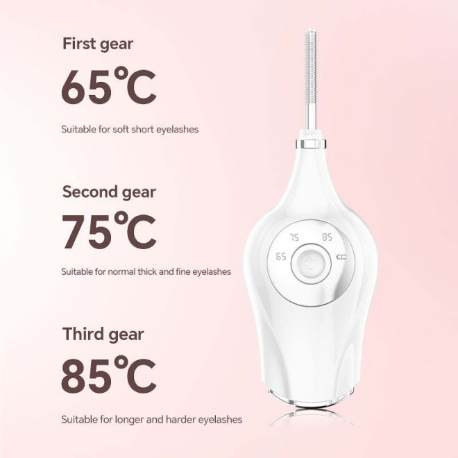 Automatic Plastic Heated Eyelash Curler Device Electric Battery Powered Professional Makeup Tool