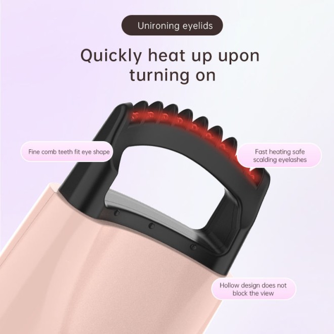 Automatic Electric Heated Silicone Plastic Mini Eyelash Curler with Type-C Charging