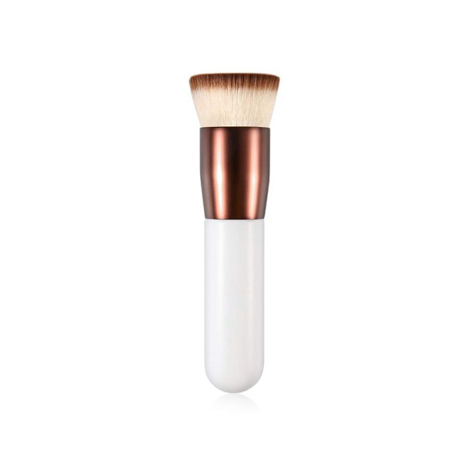 Single Kabuki Foundation Concealer Brush Synthetic Hair Wood Handle Flat Top