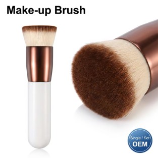 Single Kabuki Foundation Concealer Brush Synthetic Hair Wood Handle Flat Top