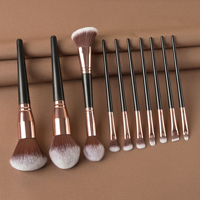 Design Your Own Dual-Ended Hair Brush Basic Black Makeup Brush Set