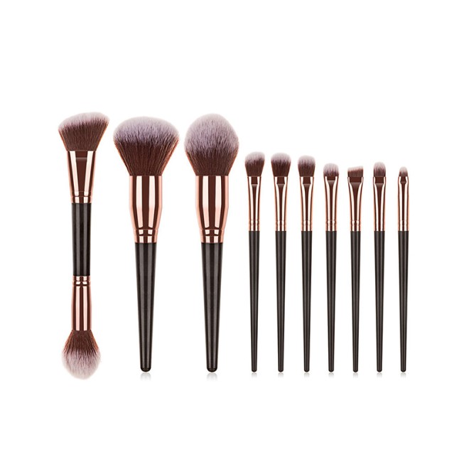 Design Your Own Dual-Ended Hair Brush Basic Black Makeup Brush Set