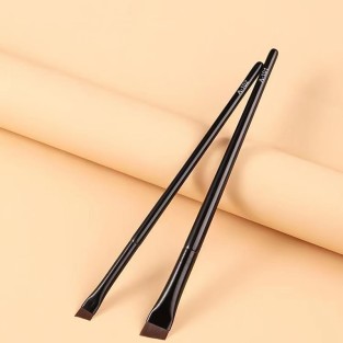 Professional Angled Eyebrow Brush Eyeliner Brush 2Pcs Set Mini Flat Eyebrow Brush Set
