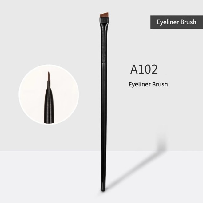 Professional Angled Eyebrow Brush Eyeliner Brush 2Pcs Set Mini Flat Eyebrow Brush Set