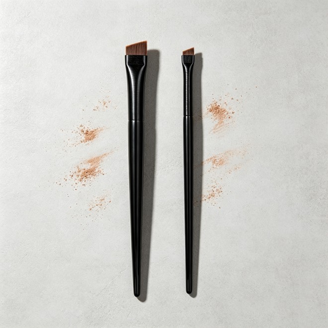 Professional Angled Eyebrow Brush Eyeliner Brush 2Pcs Set Mini Flat Eyebrow Brush Set