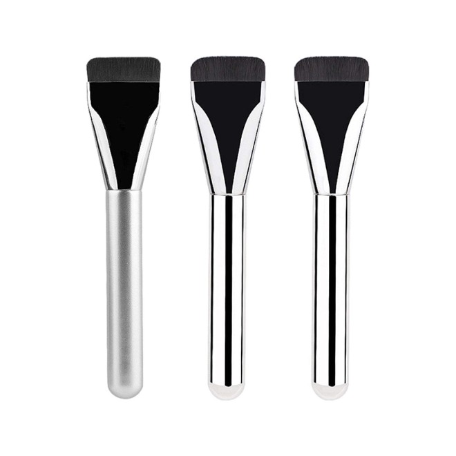 Silver Flat Top Foundation Brush