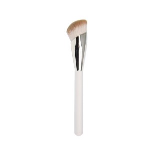 2-Piece Pink Makeup Brush Set with Rose Gold Aluminum Ferrule for Foundation and Concealer