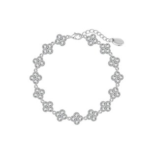 Four-Leaf Clover Shiny Alloy Bracelet