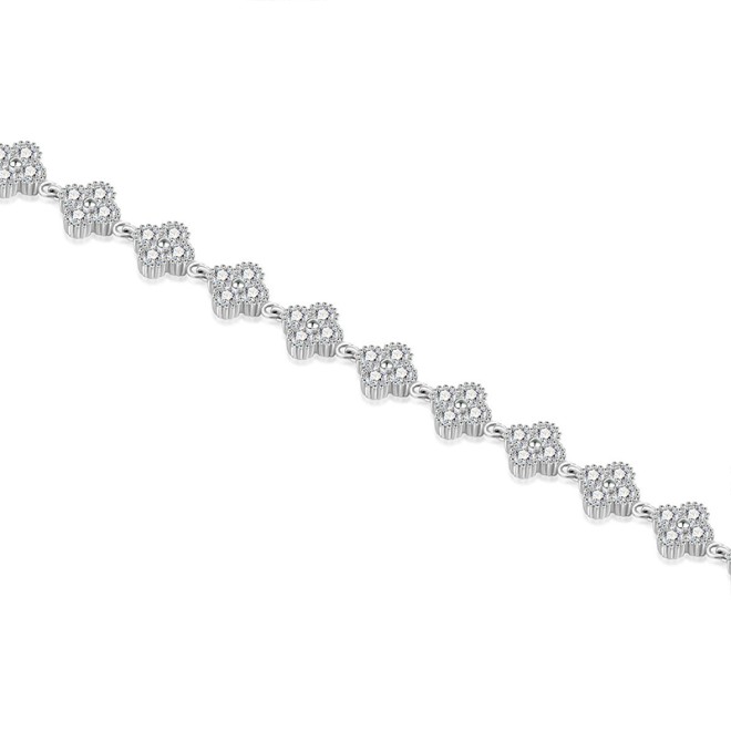 Four-Leaf Clover Shiny Alloy Bracelet