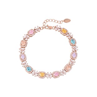 Four-Leaf Clover Sugar Cube Beaded Bracelet