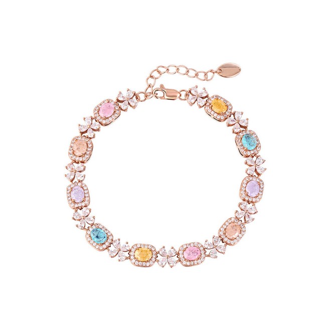Four-Leaf Clover Sugar Cube Beaded Bracelet