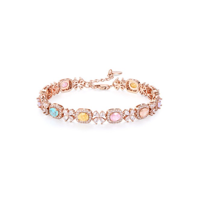 Four-Leaf Clover Sugar Cube Beaded Bracelet