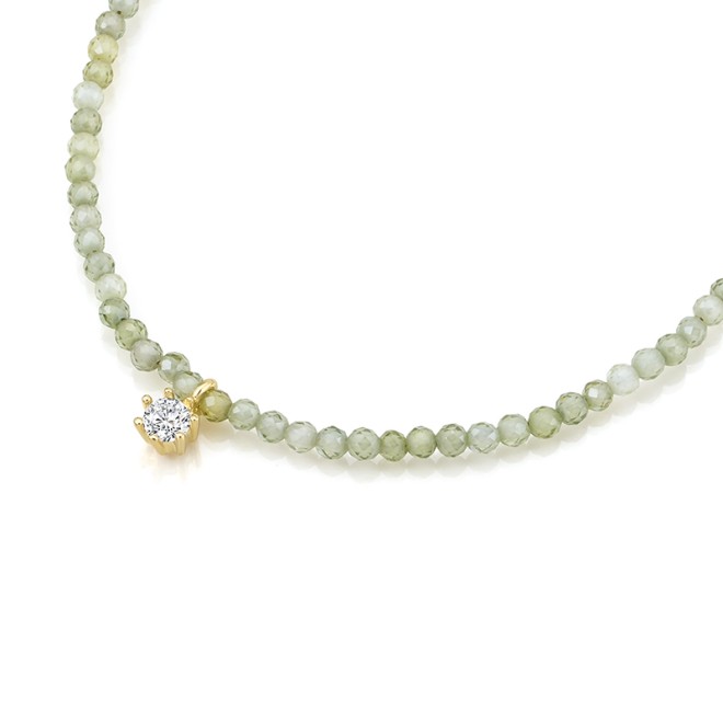 Green Sparkling Zircon Simple Bracelet