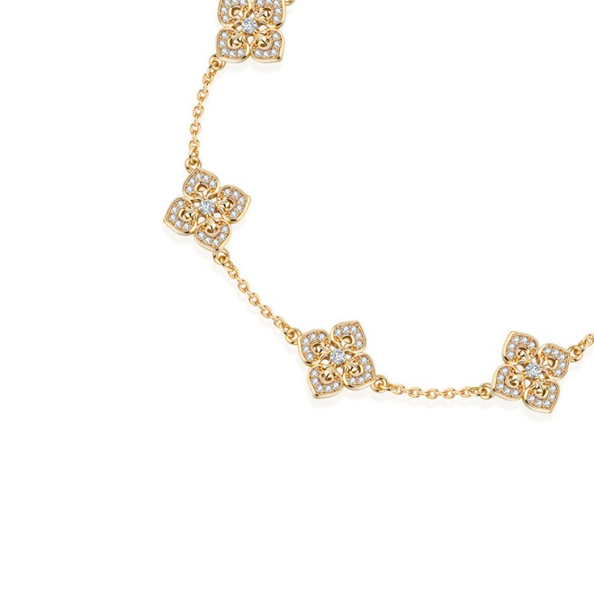 Four-Leaf Clover Diamond-Inlaid Bracelet