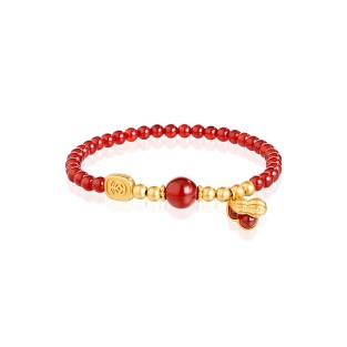 S925 Silver Peanut Agate Chinese Style Bracelet