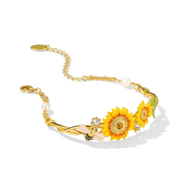 Sunflower Flower Bracelet