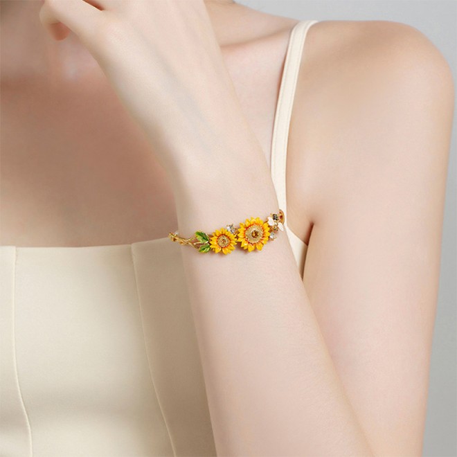 Sunflower Flower Bracelet
