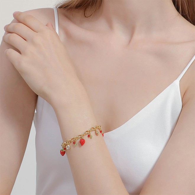 Multicolor Enamel Fruit Shaped Bracelet