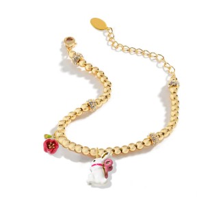 Little White Rabbit Flower Zodiac Bracelet