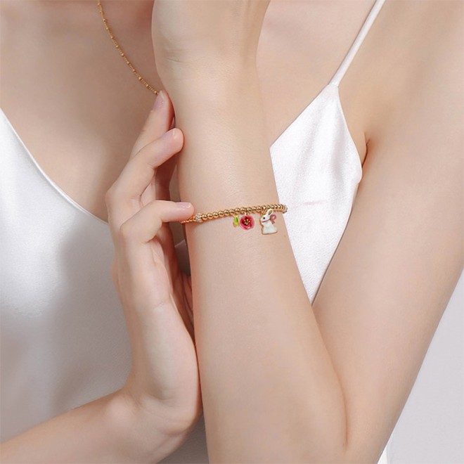 Little White Rabbit Flower Zodiac Bracelet
