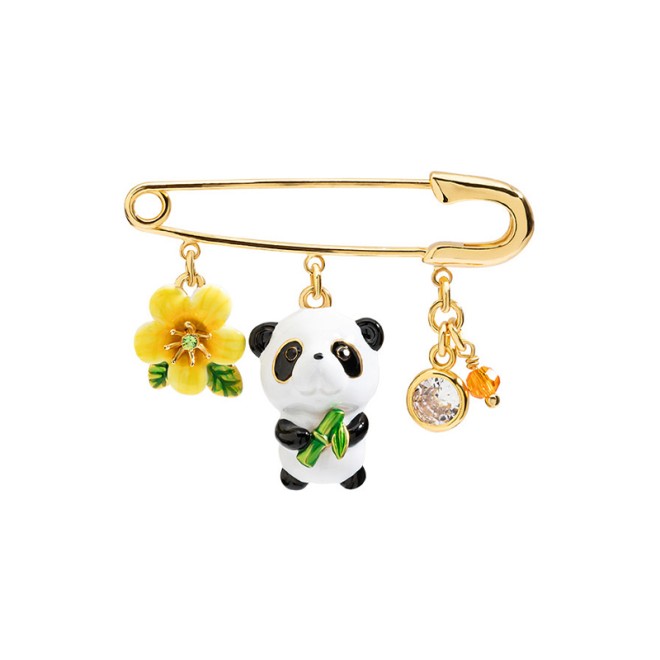 3D Panda Frangipani Brooch