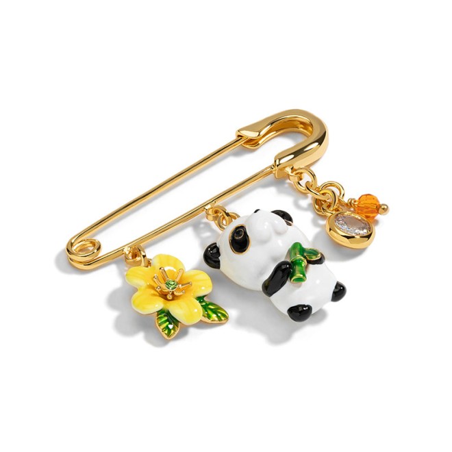 3D Panda Frangipani Brooch