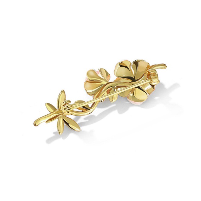 Hibiscus Dragonfly Shaped Suit Brooch