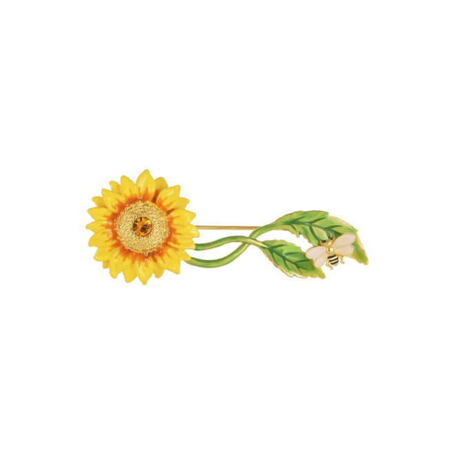 Sunflower Bee Flower Brooch