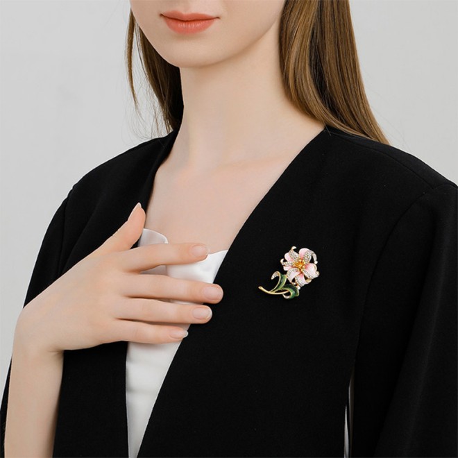 Handmade Enamel Flower Brooch