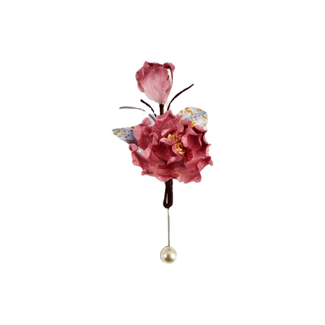 Intangible Cultural Heritage Velvet Flower Rose Brooch