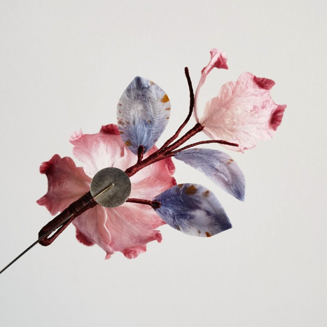 Intangible Cultural Heritage Velvet Flower Rose Brooch