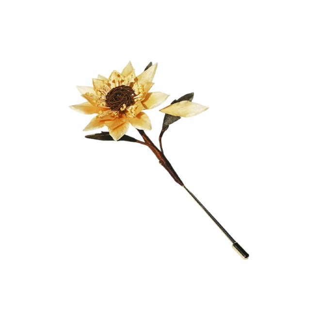 Sunflower Intangible Cultural Heritage Velvet Flower Brooch