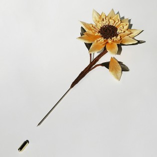 Sunflower Intangible Cultural Heritage Velvet Flower Brooch