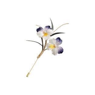 Intangible Cultural Heritage Velvet Flower Handmade Pansy Brooch