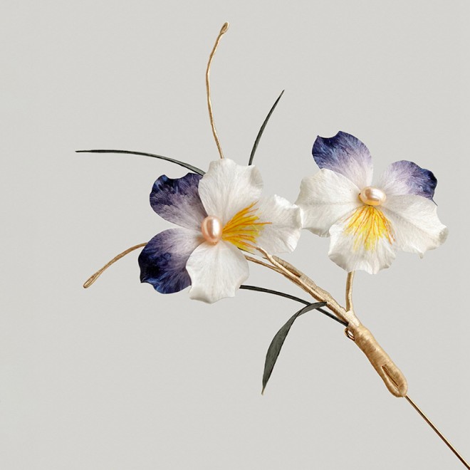 Intangible Cultural Heritage Velvet Flower Handmade Pansy Brooch