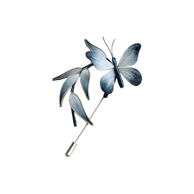Intangible Cultural Heritage Velvet Flower Butterfly Brooch