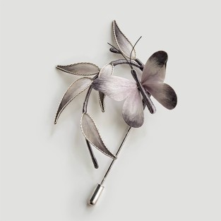 Intangible Cultural Heritage Velvet Flower Butterfly Brooch