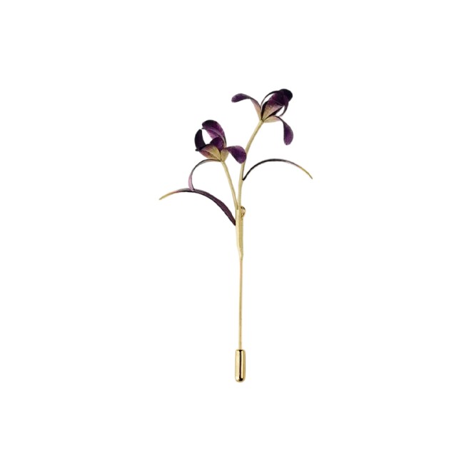 Orchid Intangible Cultural Heritage Velvet Flower Brooch