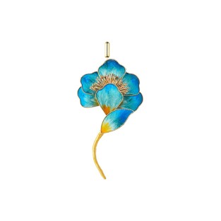 New Chinese-style Non-Heritage Velvet Flower Brooch