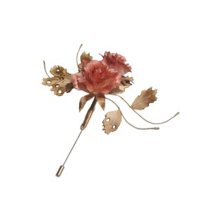 Intangible Cultural Heritage Velvet Flower Rose Brooch