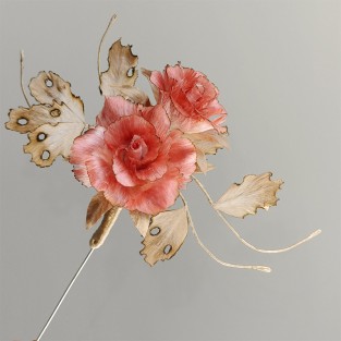 Intangible Cultural Heritage Velvet Flower Rose Brooch
