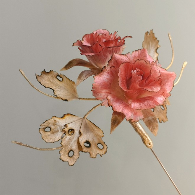 Intangible Cultural Heritage Velvet Flower Rose Brooch