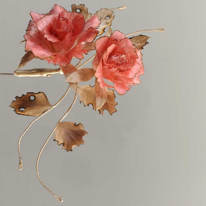 Intangible Cultural Heritage Velvet Flower Rose Brooch