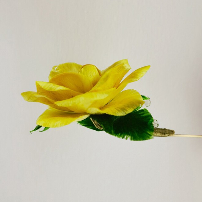 Intangible Cultural Heritage Velvet Flower Yellow Rose Brooch