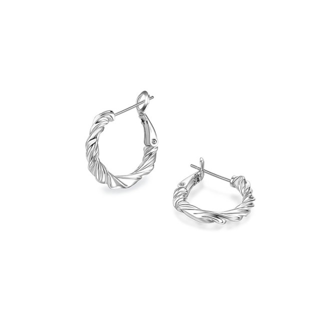 Fashion Cable Knit Hoop Earrings